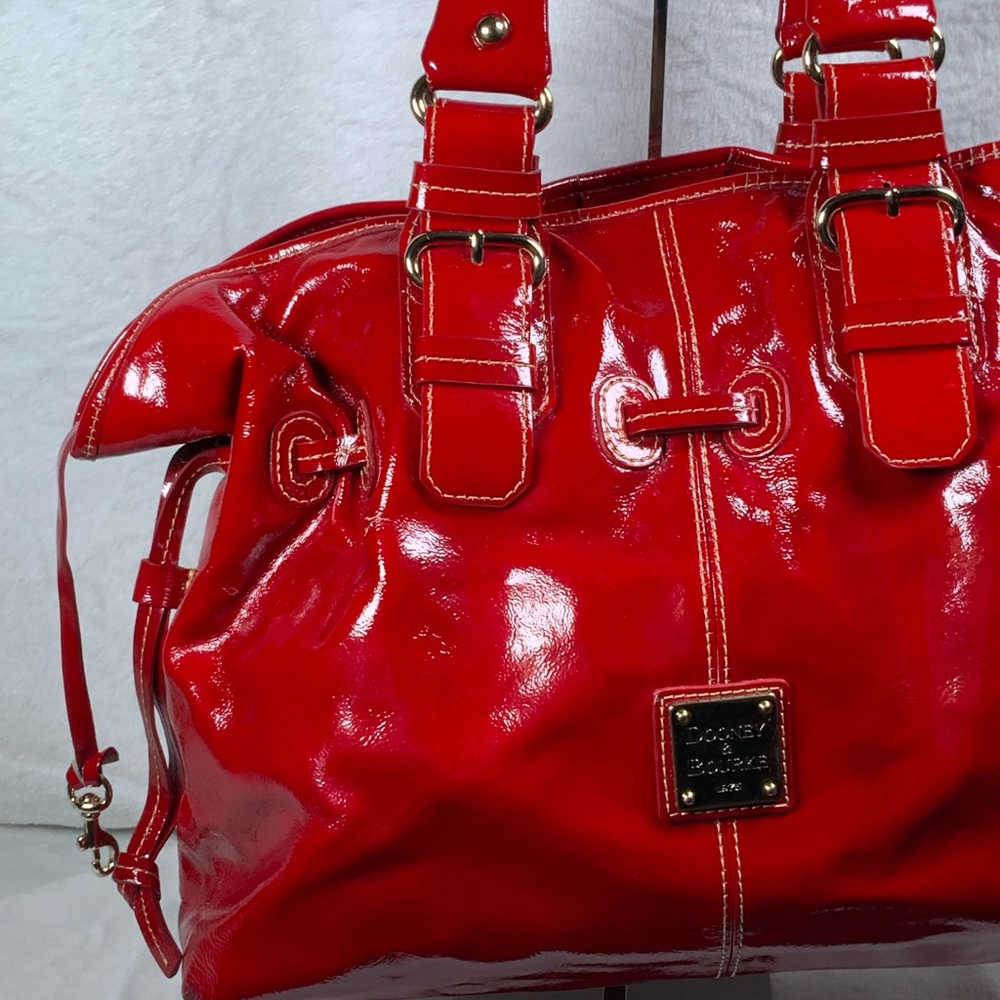 Dooney & Bourke Red Patent Leather Shoulder Bag - Picture 3 of 16